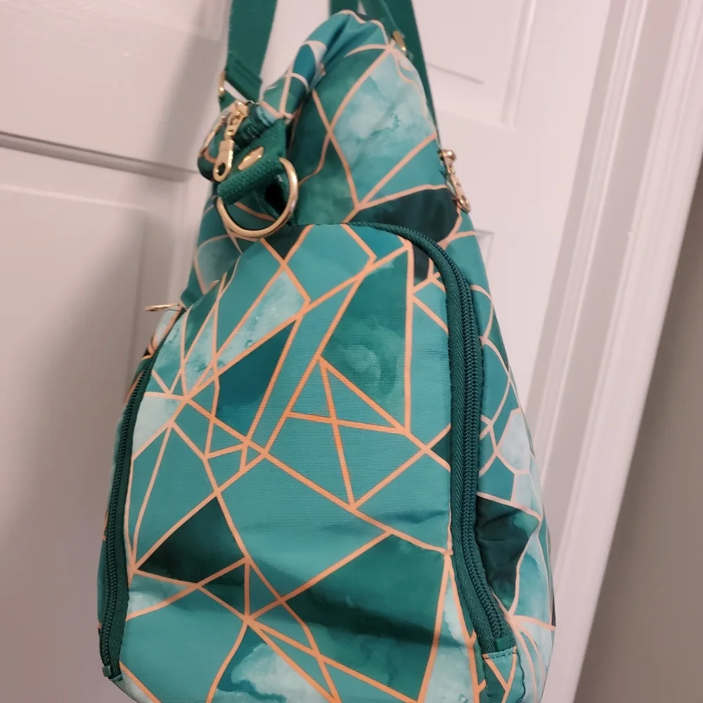 Sarah Wells Emerald Geometric Baby Bag